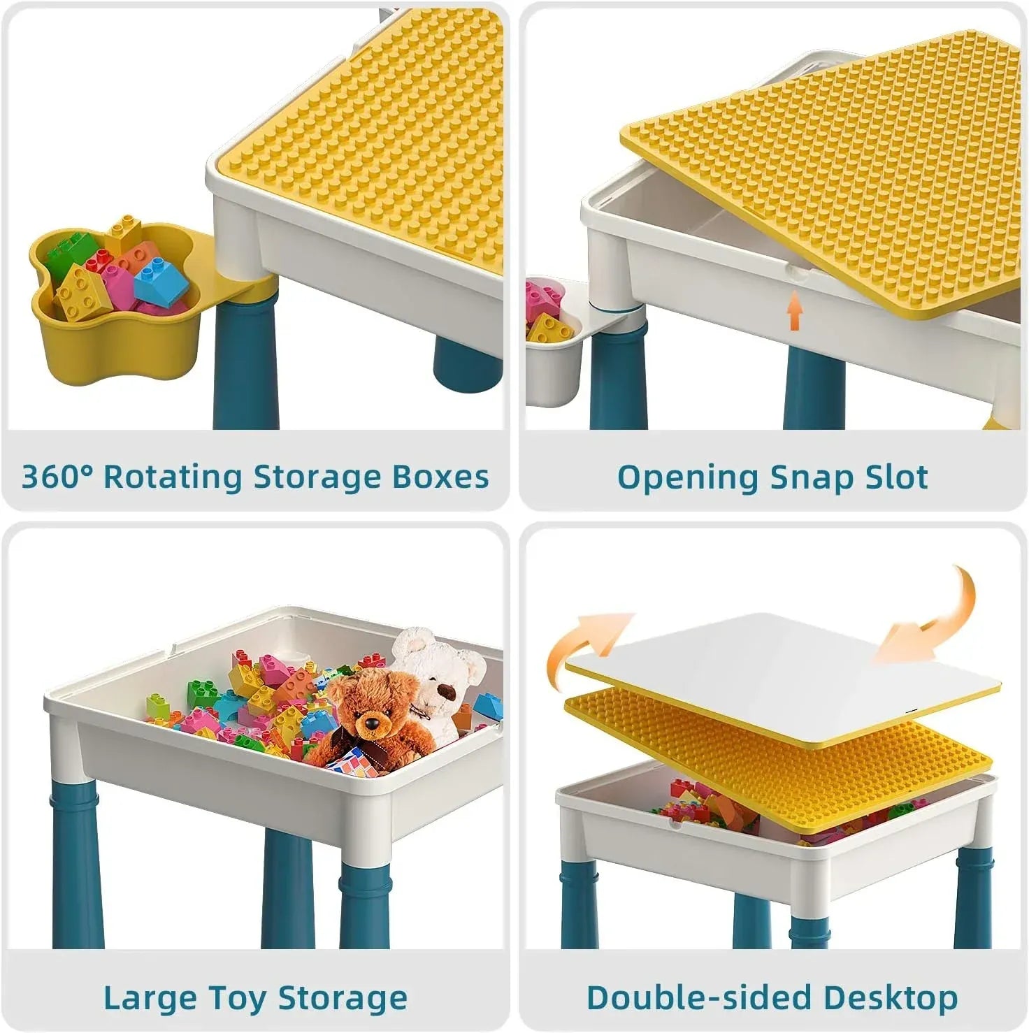 Kids Building Blocks Table With Chair